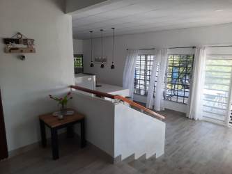 Outdoor swimming pool with garden bohio terrace in country home Panama