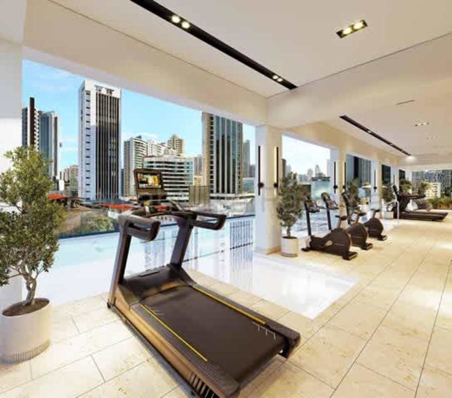 Luxury infinity swimming pool at The Walker Wellness Center in Panama City overlooking skyline