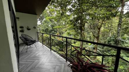 Covered balcony with jungle view in mountain rental home Altos del Maria Panama
