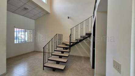 Modern floating staircase with ceramic tiled floors townhouse in La Fontana David Chiriquí