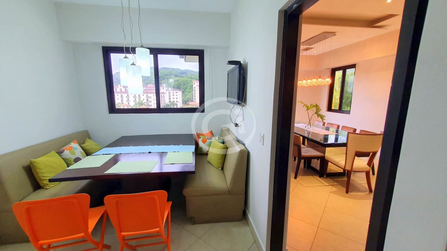 Modern bathroom double sink large mirror glass shower Embassy Club Penthouse Panama