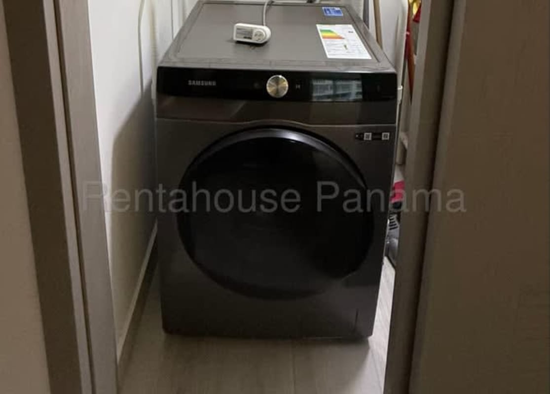 Laundry space with in-unit washer modern setup in PH Urbana Obarrio Panama
