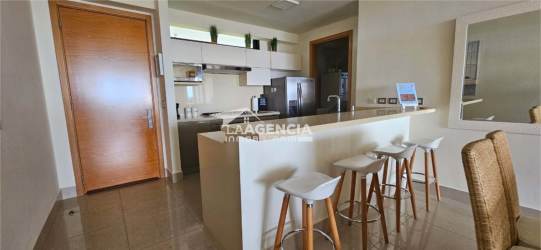 Furnished second bedroom with twin beds at Casamar PH Perlamar rental apartment San Carlos Panama