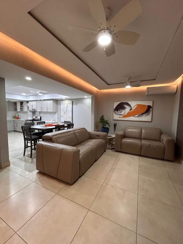 Bright open living dining area with ceiling fans in Cardenas neighborhood Clayton Panama City