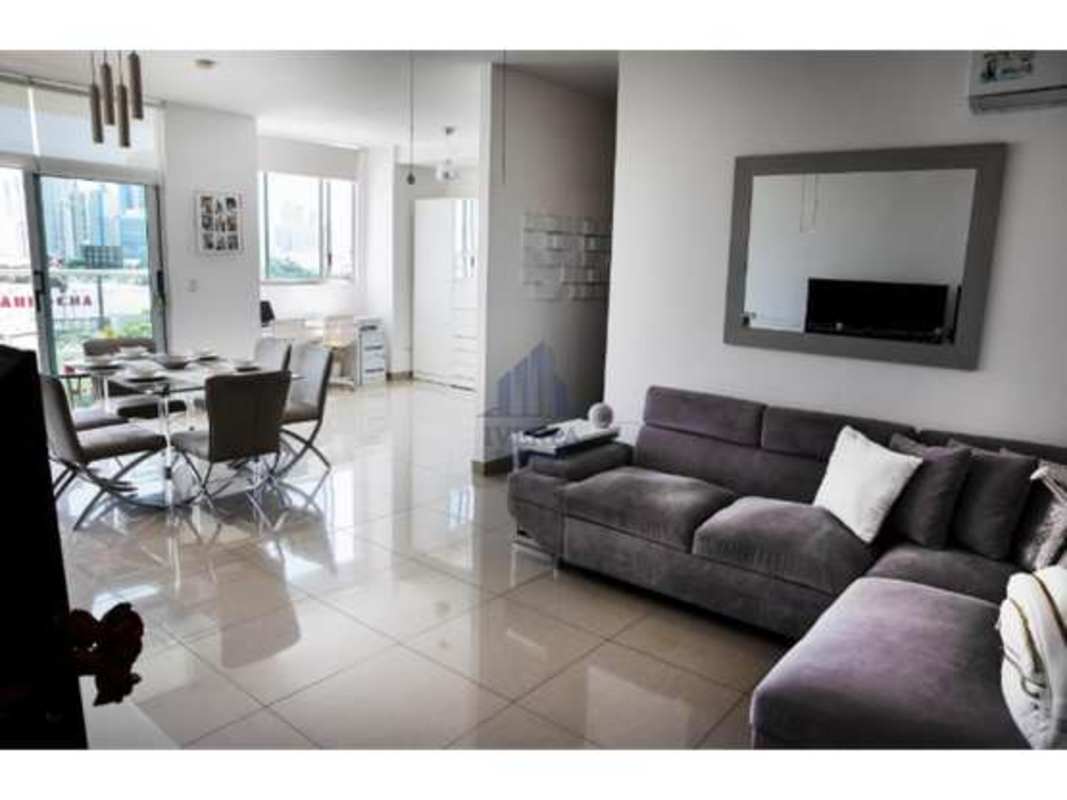 Modern open plan living dining room with city views PH San Francisco Panama