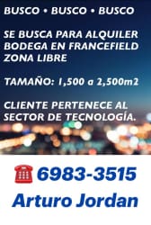 Ad seeking warehouse rental 1500-2000 m² Francefield Free Zone Colón Panama