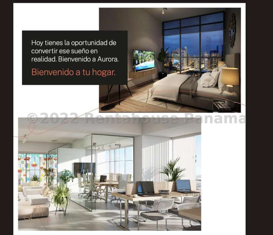 Amenities floor plans showing coworking space, gym, lounge, yoga deck in PH Aurora San Francisco Panama.