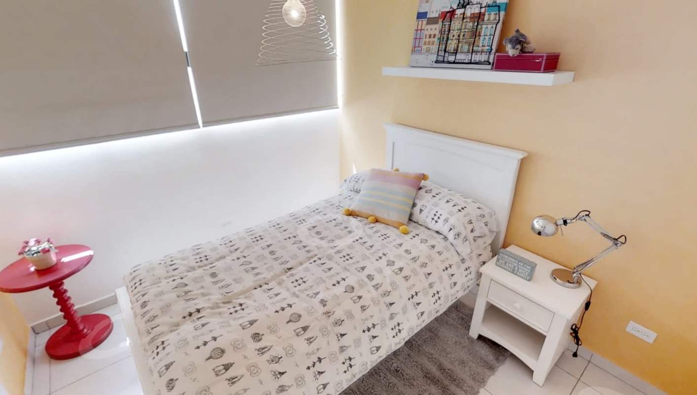 Minimalist bedroom design with ample natural light in PH Villa Crisol new apartment Panama City