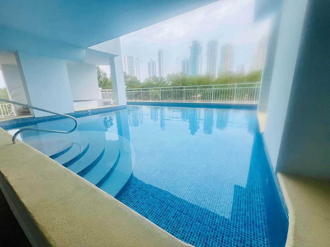 Children's playground on terrace with panoramic city views PH Imperial Tower Costa del Este Panama