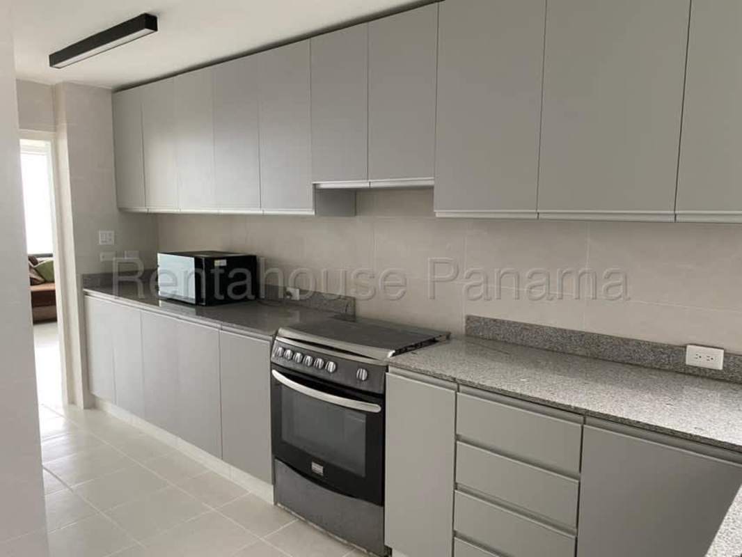 Elegant marble lobby with modern decor concierge area in PH Torres del Pacifico Panama City