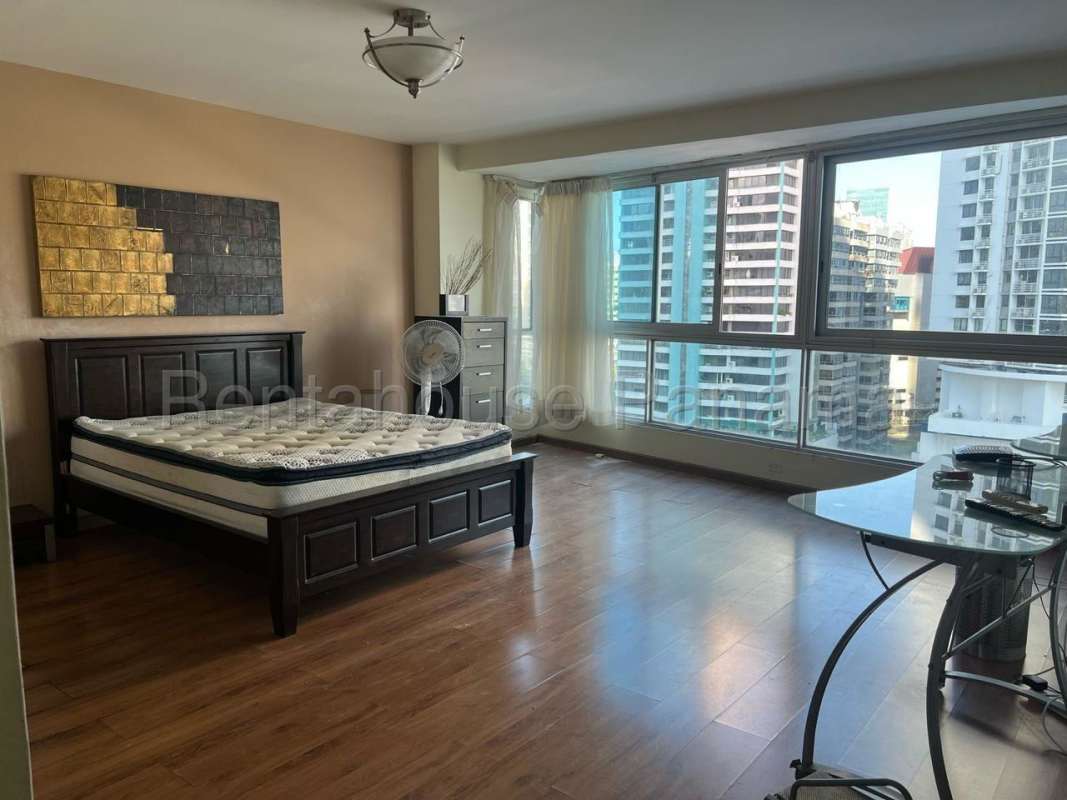 Private balcony terrace with ocean skyline views at PH BICSA Tower Panama