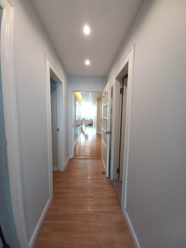 Modern hallway with recessed lighting, porcelain tile PH Altamira San Francisco