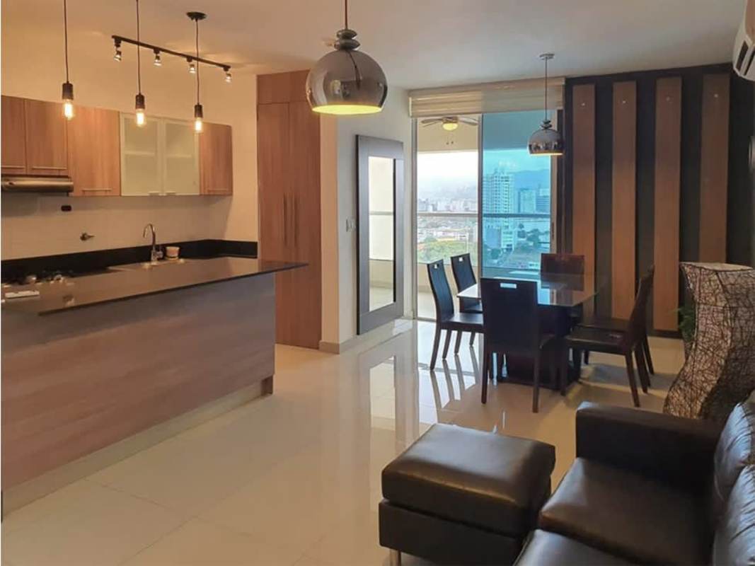 Remodeled kitchen with granite countertop and dining table in PH San Francisco Bay Panama