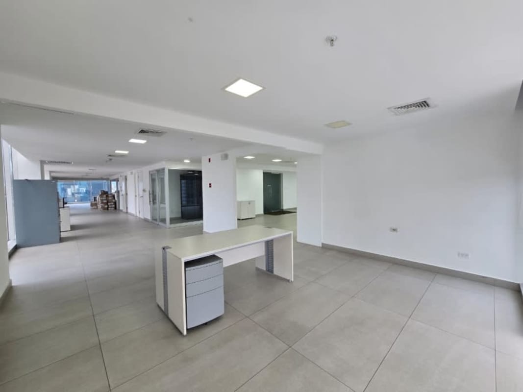 Spacious common area with panoramic windows overlooking ocean in PH BICSA Tower Panama City