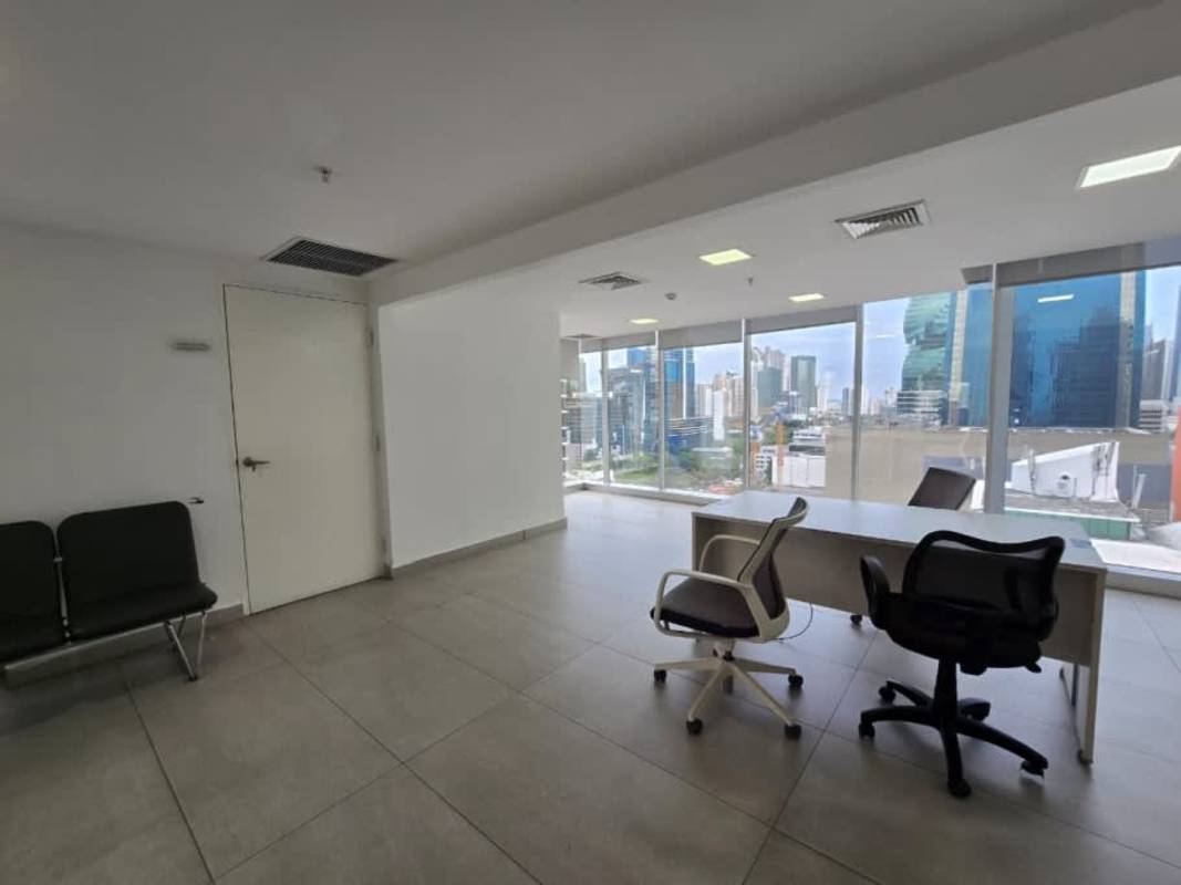 Premium office space with large windows, tiled floors and glass partitions in PH BICSA Financial Center Panama