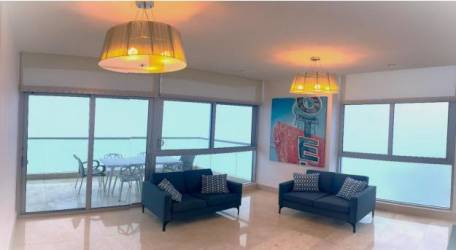 Spacious master bedroom with ocean views, balcony access in PH Ocean House Costa del Este Panama