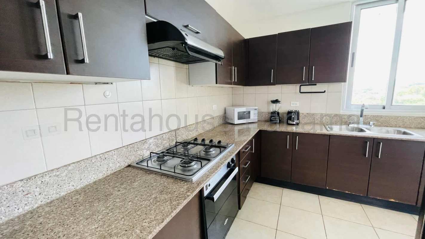 Furnished kitchen with granite counters, appliances in PH Clayton Park Panama
