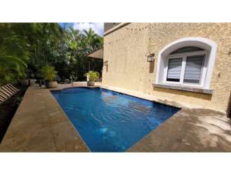 Small private swimming pool with stone patio Mediterranean villa Tucán Country Club