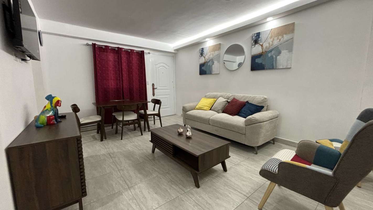 Aerial two-story building with parking spaces in PH Villa Lua La Siesta Tocumen Panama