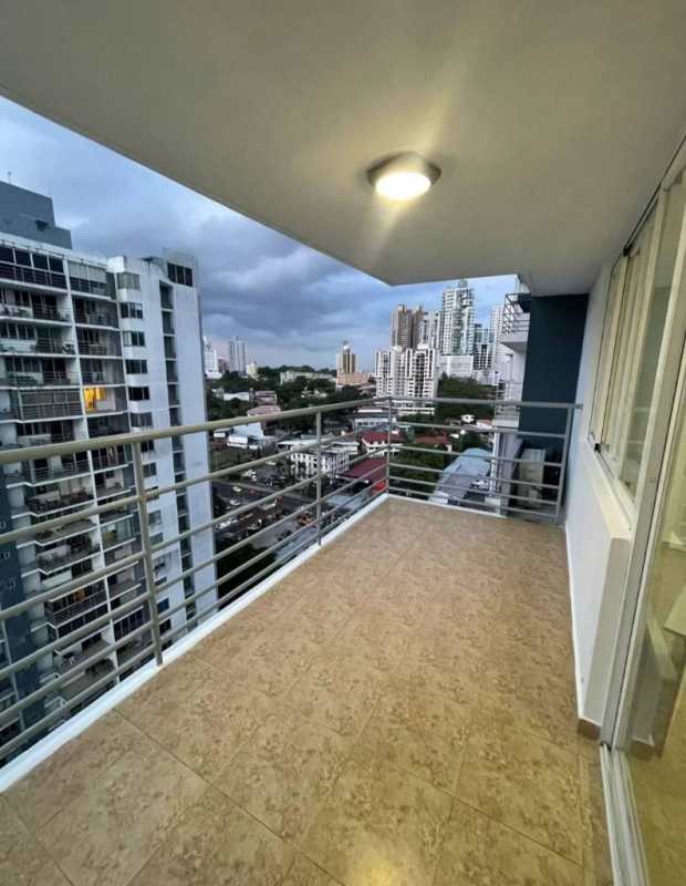 Balcony overlooking Panama City skyline at PH Cosmopolitan Tower