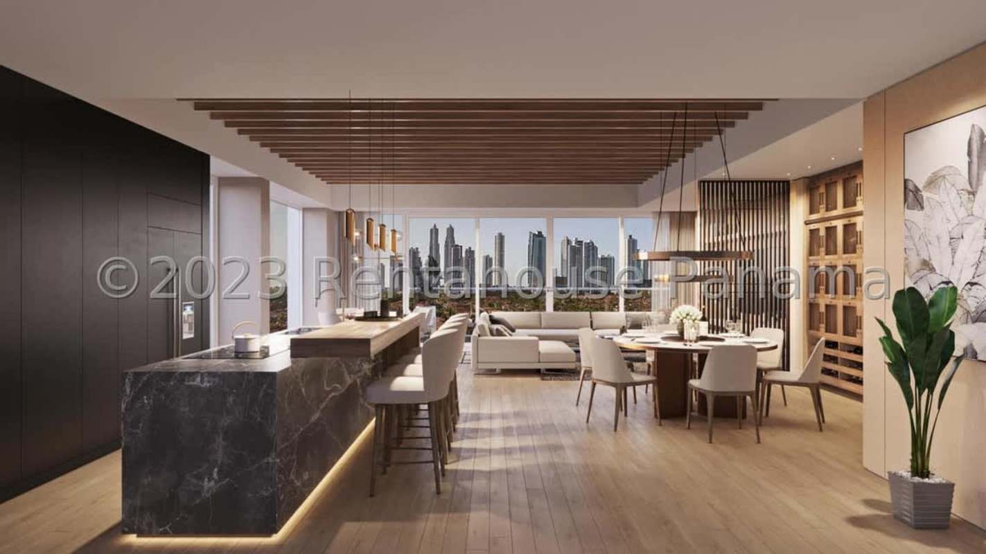 Gourmet kitchen with marble countertops and modern design PH Celeste Panama