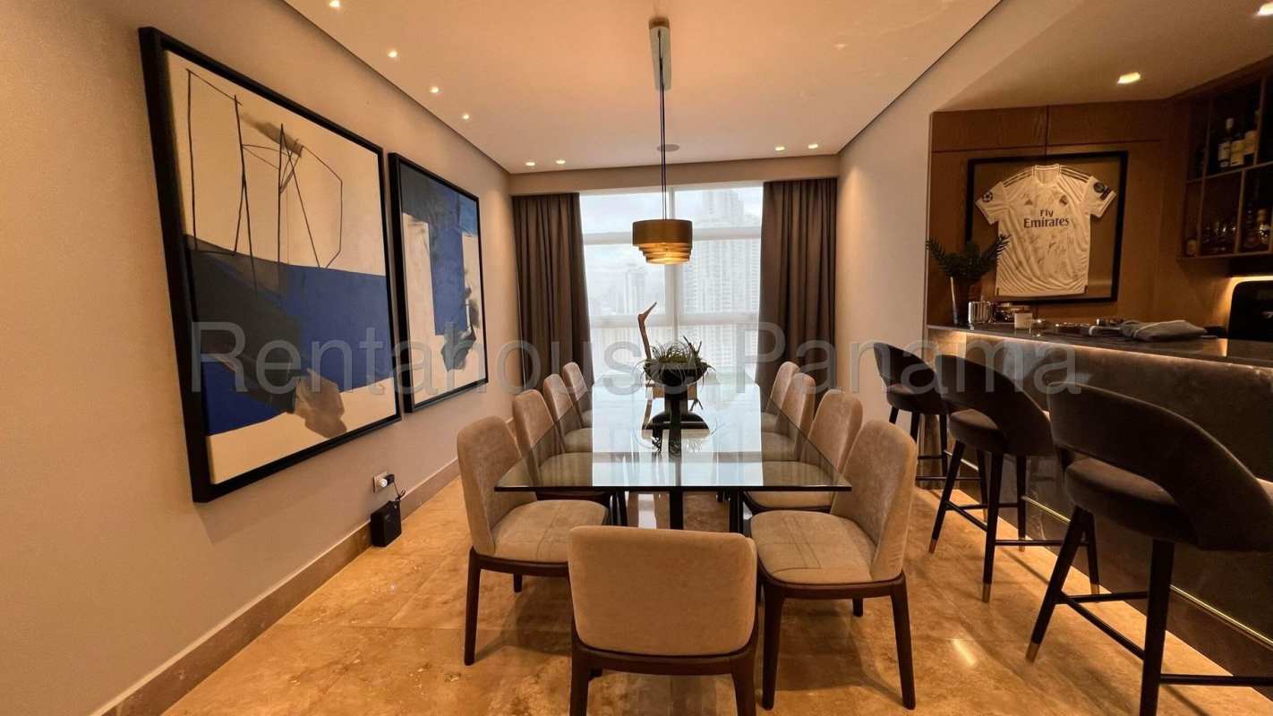 Large oceanfront balcony with incredible sea panorama at PH Ocean Realm Punta Pacífica Panama