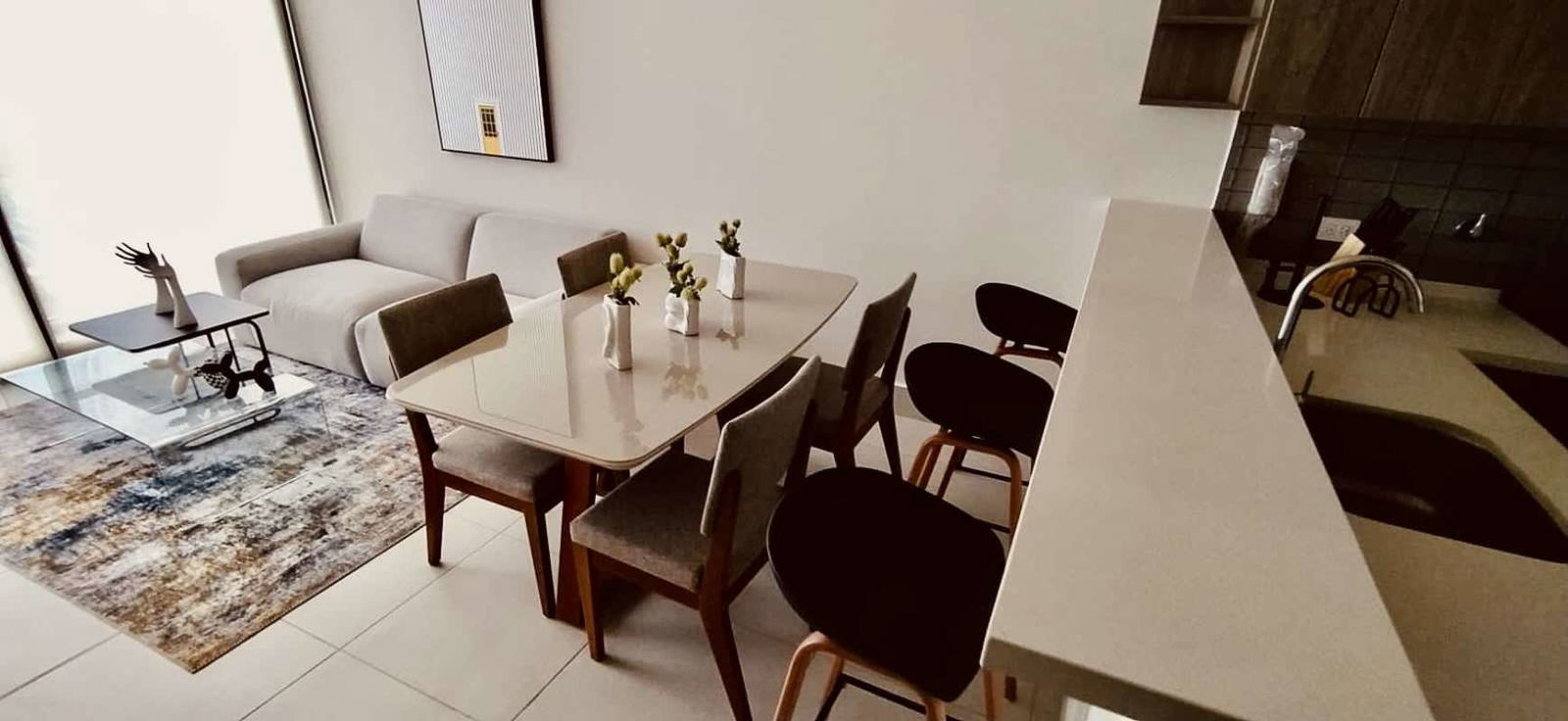 Modern open living dining space furnished PH Coco Place Coco del Mar Panama City