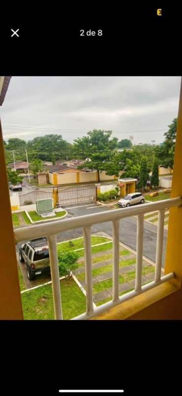 Outside of low-rise residential buildings with parking and green areas Urbanización Don Bosco Panama