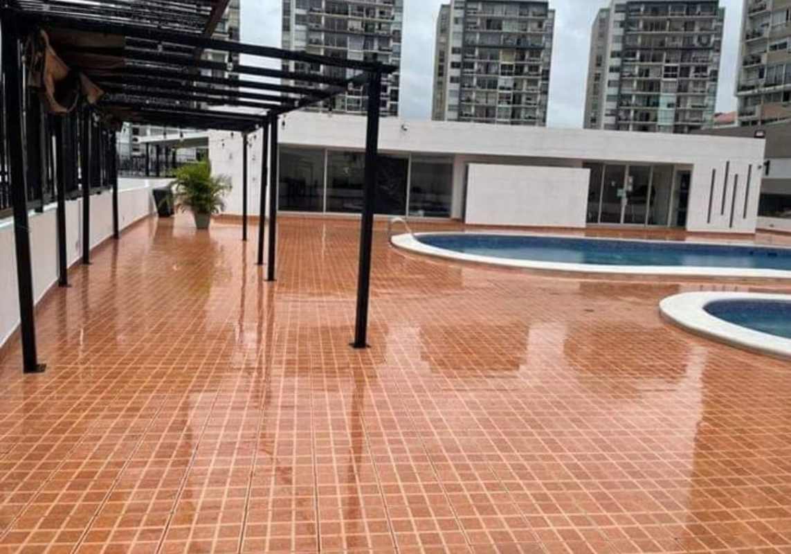 Bedroom featuring tile floors, built-in closet, split air conditioning PH Alsacia Tower Panama City