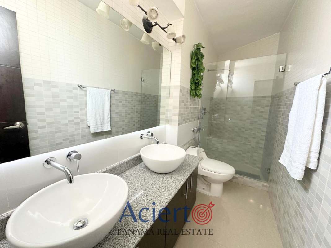 Bright master bedroom with large window city view, PH San Francisco Panama