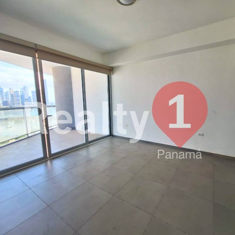 Bedroom with large windows and ocean views for sale in PH Yacht Club Panama City