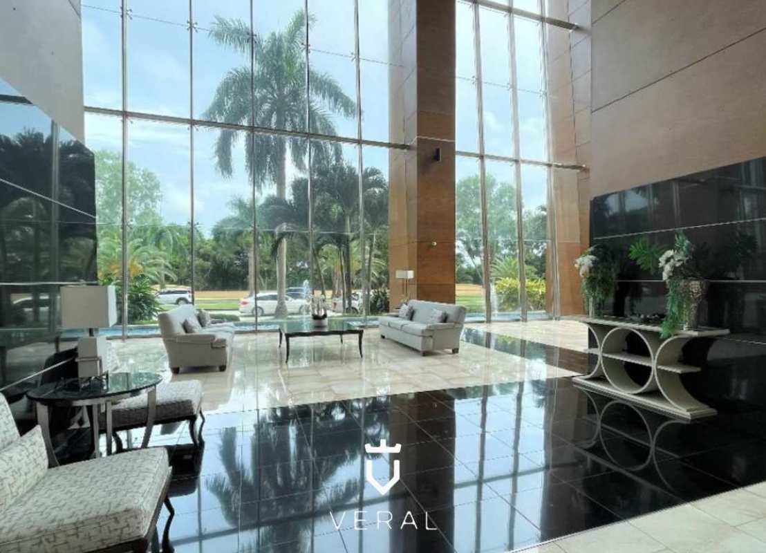 Elegant entrance hall marble floors modern finishes in luxury PH Ten Tower apartment Panama City