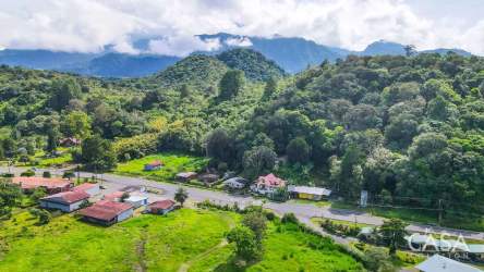 Aerial countryside of forests and mountains surrounding Volcán investment land in Panama