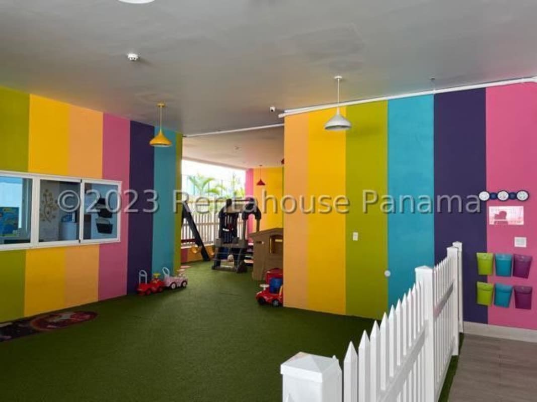 Colorful kids indoor playroom in PH San Francisco Bay apartment complex Panama