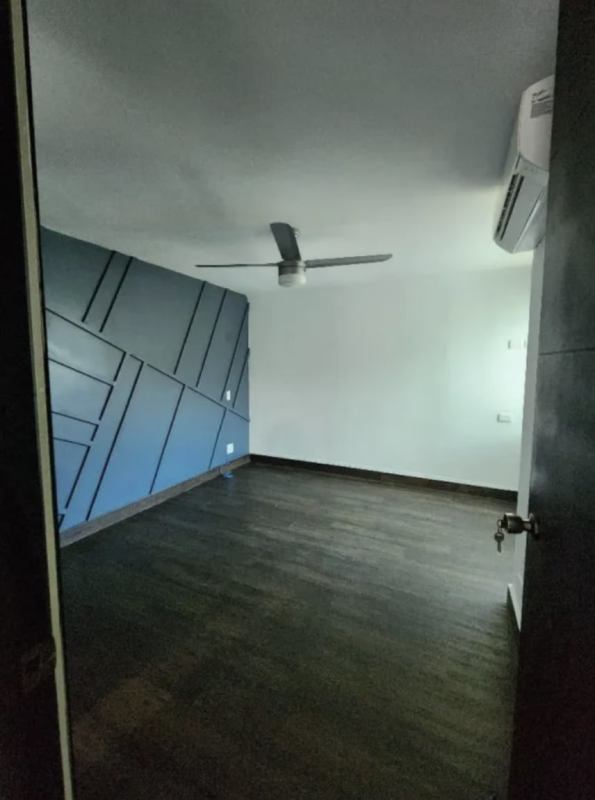 Master bedroom with built-in closet, AC, large window in PH Pacific Wind Panama City