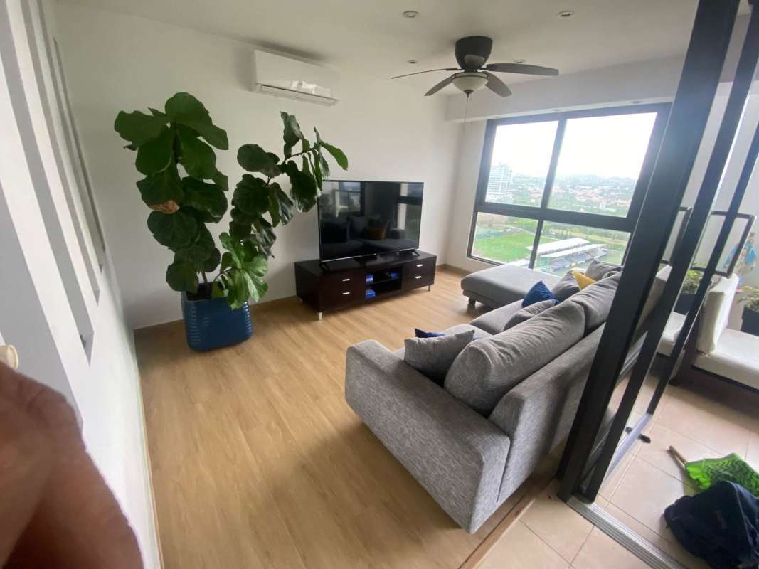 Bright living and dining room with terrace in Parque del Mar 2 Costa del Este Panama