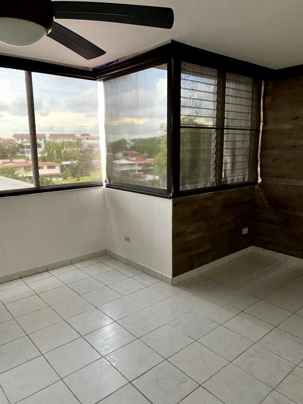 Bedroom with closet, AC ready, wood accent wall in PH El Dorado Panama City