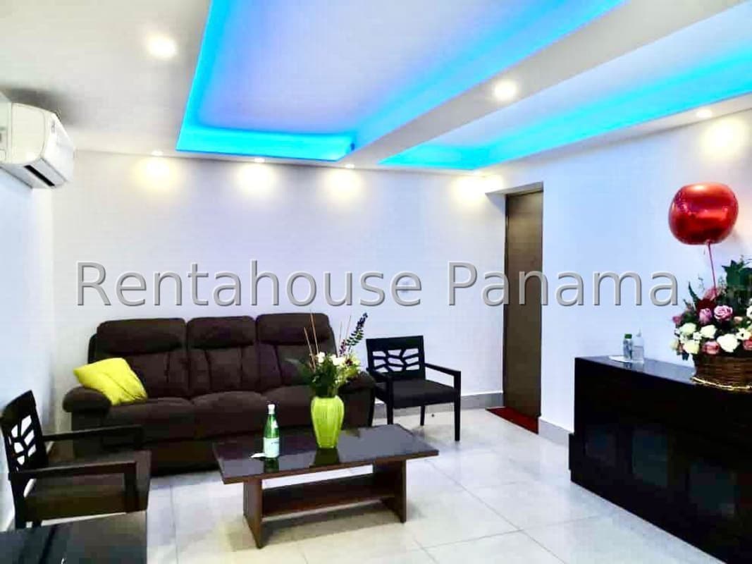 Contemporary kitchen with porcelain tile, granite countertop in PH Campo Alegre in Obarrio Panama City