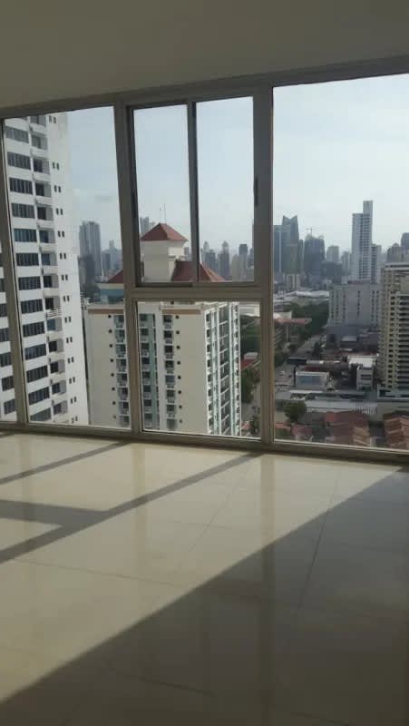 City view through balcony large windows PH Privé Panama