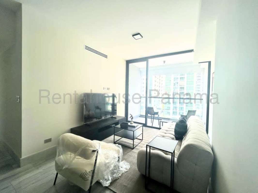 Contemporary luxury lobby area at Nuovo by Armani Casa Panama real estate rental apartment