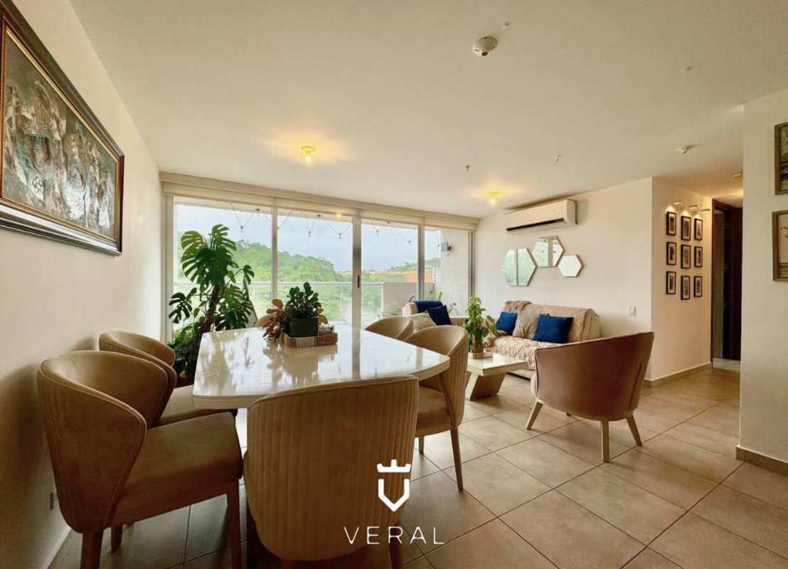 Bright open-plan living dining area with balcony PH Hacienda del Golf Brisas del Golf Panama City