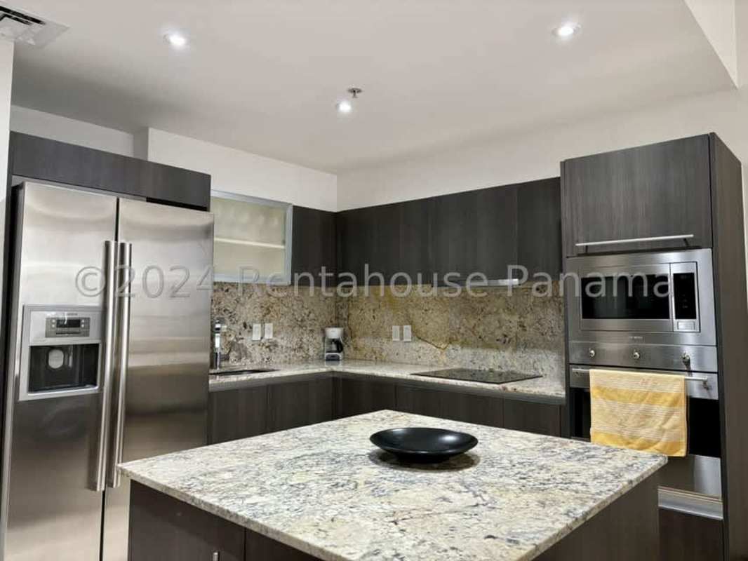 Balcony with Pacific ocean views in luxury Panama apartment Trump Ocean Club