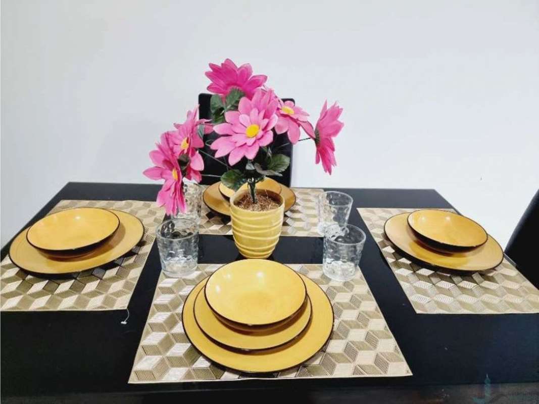 Furnished dining and living space with AC PH Sunshine Carrasquilla Panama City