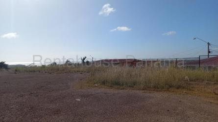 Open gravel land with tall grass and access road in Praderas del Campo La Chorrera