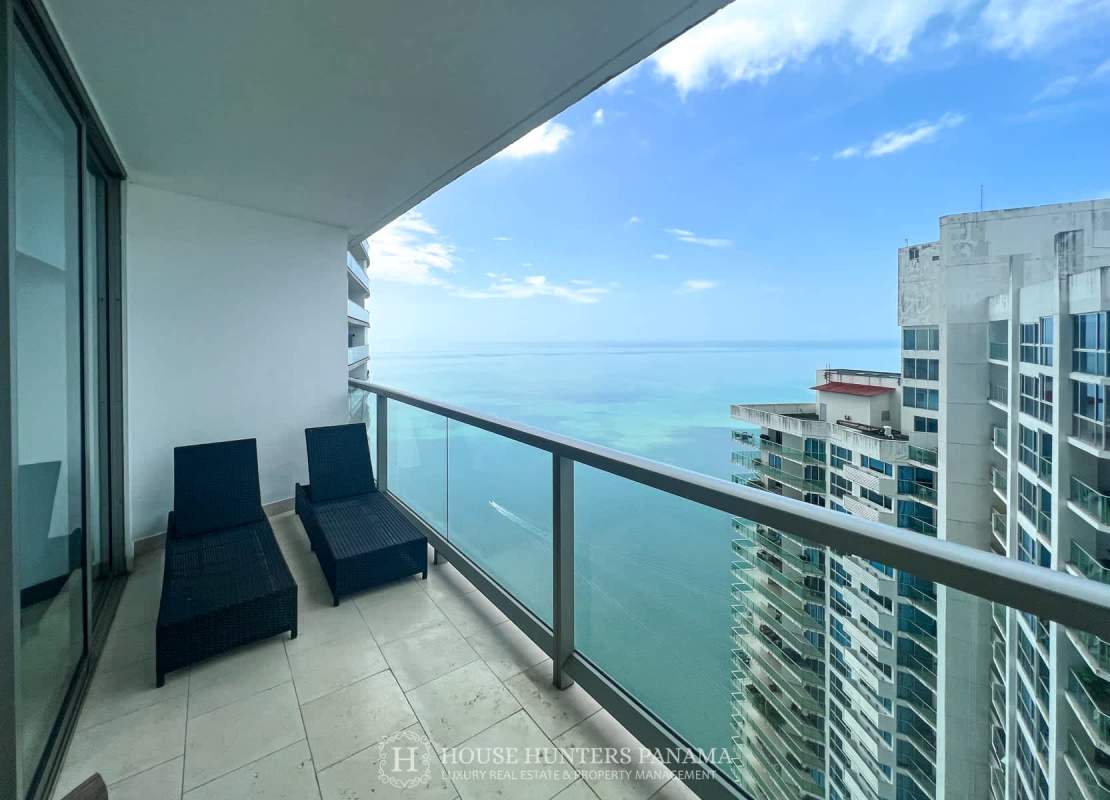 Modern bathroom with double marble vanity and glass shower at The Ocean Club