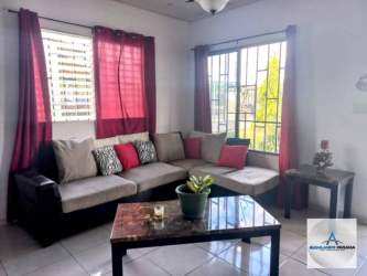 Bedroom with built-in wardrobe and split air conditioner in furnished house Los Algarrobos Chiriqui