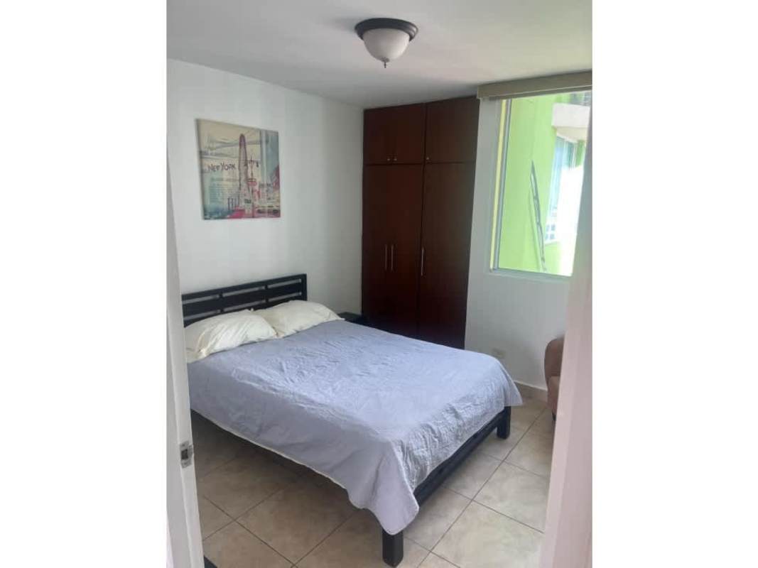 Equipped kitchen with refrigerator tiled backsplash PH Imperial Tower Panama City