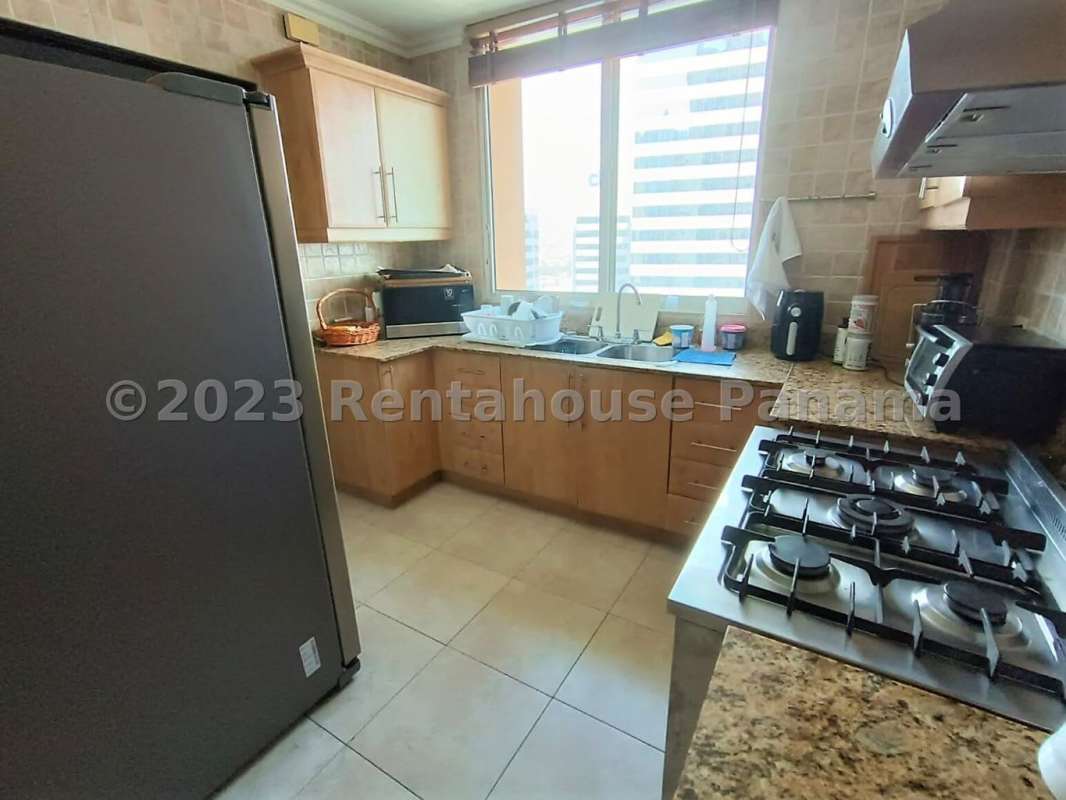 Resort-style swimming pool with lounge areas in Mystic Point Punta Pacifica Panama