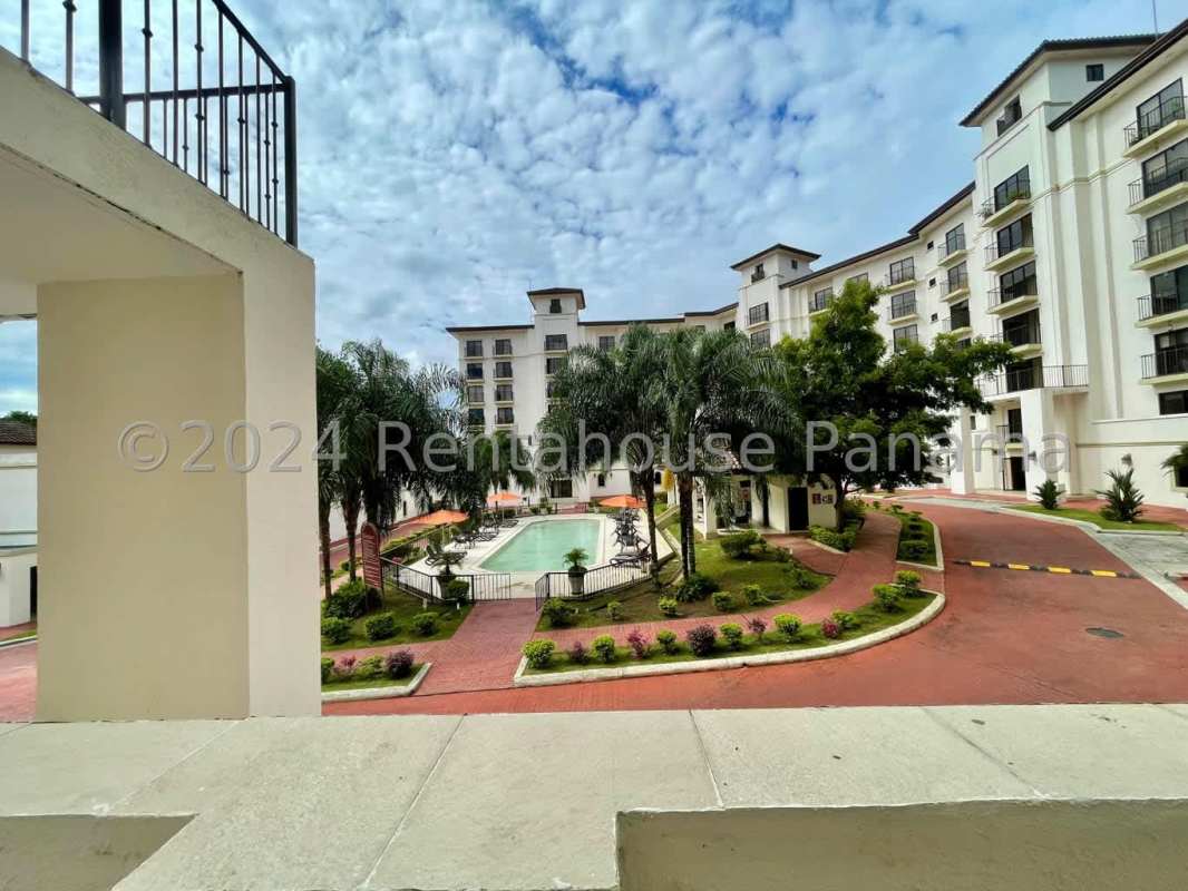 Spacious bedroom with en-suite bath, garden view window in condo for sale Albrook Clayton Panama