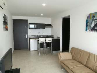 Compact kitchenette with granite counters in furnished condo for rent in PH Ibiza Coronado Panama